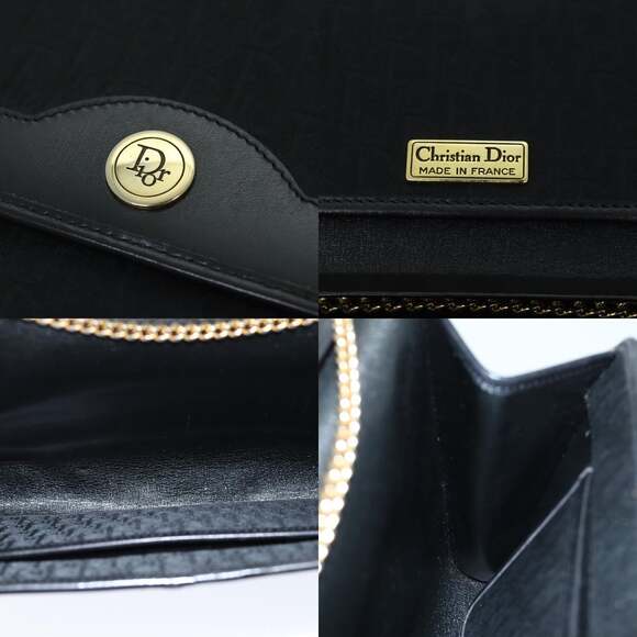 DIOR Trotter Canvas Chain Shoulder Bag Black - Picture 11 of 12